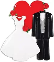 Polar X Wedding Dress Tux Heart Personalized Christmas Tree Ornament