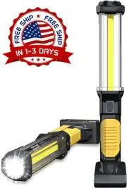Paquete De 2 Luces De Trabajo LED Plegables Recargables Con Base Magnética NUEVO