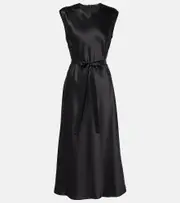 [Joseph] Joseph Garnier silk satin midi dress AU 6 black