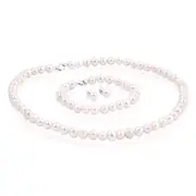 Freshwater White Pearl Boxed Set with Sterling Silver Clasp