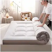 Japanese Floor Futon Mattress, Extra Thick Foldable Mattress ， for Guests, Dormitories, Camping, Sofas, Loungers，Soft, Space-Saving(Gray,180x200cm)