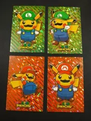 Pokemon 2024 Card Database Christmas Set Mario Luigi Pikachu 4x Set Gold Cracked