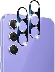 [MEZON] [2 Pack] Premium Full Coverage Camera Lens Tempered Glass for Samsung Galaxy A54 5G – Black, No Whitening from Flash (Galaxy A54 5G, Lens HD)