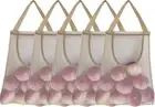 5 Pack Hanging Mesh Storage Bags for Potatoes, Onions, Garlic - Long and Larg...