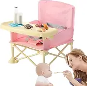 Portable Baby Seat Travel Compact Seat Fold with Straps Baby Booster Seat High Chair with Removable Tray Toddler Booster Seat Multifunctional Toddler Dining Table for Indoor and Outdoor Use