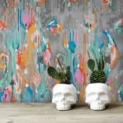 Graffiti Abstract Non-Woven wallpaper white wall Home Mural Traditional Decor