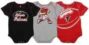 Outerstuff NFL Infant Atlanta Falcons 3 Pack Creeper Set