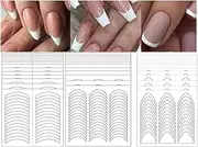 Nail Art Stencils Designs 36 Sheets Nail French Tip Guides Stickers Form Fringe for DIY Decoration Stencil Tools (Clear)
