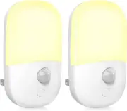Plug in Motion Sensor Dimmable Night Light, Soft Warm White LED Nightlight with