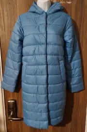 CREW CLOTHING COMPANY Riviera Mid Blue Cocoon Coat - UK 8 - £160