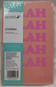 Yoobi Solid Peach/pink Journal "BLAH BLAH BLAH" 8.5"X5.25". NEW