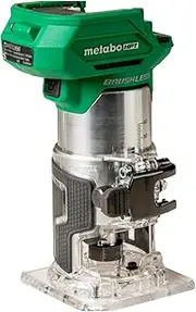 [Metabo HPT] 18V Cordless Trim Router, Variable Speed 10,000-30,000 RPM, Lightweight Router Design, 1/4-Inch and 3/8-Inch Collets, LED Work Light, Soft Start & Quick Brake, Tool Body Only, M1808DAQ4