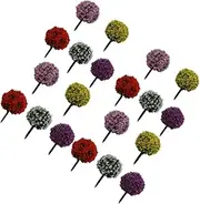 24pcs Simulation Scenery Model Miniatures Bonsai Faux Plants Ornaments Greenery Flower Pot Figurines Mini Plant Pot Decoration Glass Container Planter Outdoor Accessories