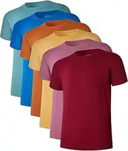 [COLORFULLEAF] Men's Bamboo Undershirts Regular Fit T-Shirts Short Sleeve Crew Neck Tees 1 or 3 Pack