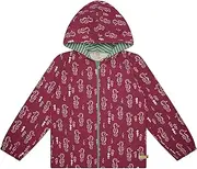 [loud + proud] Girls' Outdoor Jacket with Animal Motif, Organic Cotton, GOTS Certified Jacket, red, 146-152