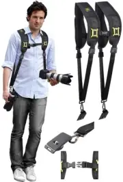 Dual Shoulder Neck Strap W/Quick Release For Sony DSLR-A390L DSLR-A390 DSLR-A350