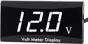 [Upgraded Version] Kinstecks Motorcycle Voltmeter DC 12V Digital Voltmeter Gauge LED Display Voltage Meter for Motorcycle Car Battery Voltage Monitor-White