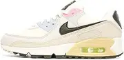 [Nike] Women's Air Max 90 Summit White/Black-Light Bone (DQ0374 100), Summit White/Black-light Bone, 9.5 US