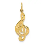 14K Yellow Gold Treble Clef Charm