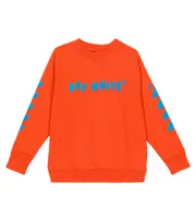 [Off-White Kids] Off-White Kids Printed cotton jersey sweatshirt Y 12 orange