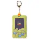 【小禮堂】迪士尼 三眼怪 造型票卡收納套鑰匙圈 - 綠站姿款(平輸品)