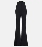 [McQueen] McQueen High-rise wool flared pants AU 6 black