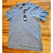 NWT Ralph Lauren Andover Polo Shirt ,Custom Fit, Gray, Size XXL