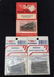 Original SIG F/F R/C Airplane Part #303 - No. 28 Model Makers Pins 3 Packs NOS