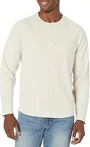 [Amazon Essentials] Men's Regular-Fit Long-Sleeve Henley Shirt (Available in Big & Tall)