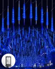 Blingstar Meteor Shower Lights Outdoor 10Tubes 16 Inch 360 LED 16 Inch, Blue