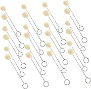 NAMOARLY 60pcs Wool Ball Brush - Metal Handle Soft Wool Daubers Applicator Tool Brush for Home and Car Interiors DIY Craft Projects Staining
