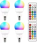 E12 LED Light Bulbs (40W Equivalent) 5W, Color Changing RGB, A15 Small