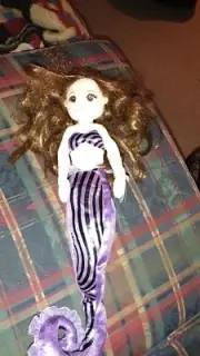 Aurora Plush Mermaid Doll Purple Tail Girl Stuffed Toy SPARKLE 17” Head To Tail