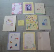 LOT #5 ~ Greeting Cards (9) Baby, Friends, Birthday, Congrats, Shower & More