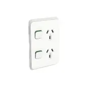 Clipsal Iconic Series Cover Frame - 2 Switches & 2 Sockets - 10 A - Vertical - Vivid White - 3025VC-VW