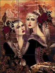 Figurative Tile Backsplash Gracjana Zielinska Art Ceramic Mural POV-GZA007