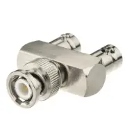 Tee Type BNC male Plug to Dual BNC Female Jack 3 Way Audio RF Adapter Connector