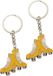 KOMBIUDA 2Pcs Adorable Metal Roller Skates Keychains Unique Key Ring Accessories for Bags Backpacks Phones Cute Pendant Decor for Daily Use
