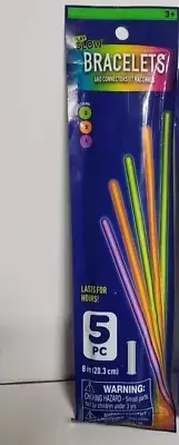 Package of 5 Glow Stick Bracelets - With Connector Pieces