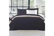 Giselle Bedding Quilt Cover Set Classic Black Super King