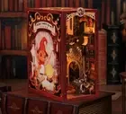 Flame Common Room DIY Wooden Book Nook Bookshelf Insert Miniature Dollhouse