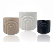 BULK 6 BOHO RAINBOW CERAMIC POT 3 ASSORTED 16X15CM