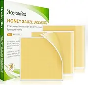 Kastormed Honey Calcium Alginate Dressing, Medical Grade Patches for Faster Wound Care, Burn Dressing, 4'' x 4'' (Pack of 10)