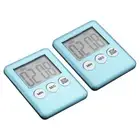 Digital Timer,2Pcs Small Count Down/UP Clock w Magnetic,Kitchen Timer Light Blue