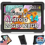 UJJ Kids Tablet Android 14, 10.1 inch Tablet for Kids, 20GB+128GB/1TB Expanda