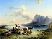 Art Friedrich Gauermann Landscape Ceramic Mural Backsplash Bath Tile #2307