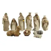 12 Inch Nativity Set, 11pcs Christmas Nativity Scene Indoor, Sculpted Hand-Pa...