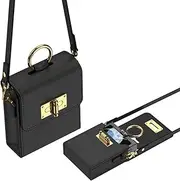 Wallet Case for Samsung Z Flip 5 Bag, Mini Phone Backpack Cover with PU Leather Shoulder Strap for Samsung Galaxy Z Flip5, Z Flip4 Phone Bags for Samsung Z Flip 3-Black-C, Black