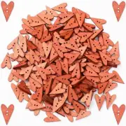 200 Pcs Heart Buttons Bulk Wooden Hearts for Crafts Wooden Buttons 1 Inch in