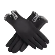 ANYGLOVES Winter Gloves Black Warm Non Inverted Velvet Cashmere Full Finger Cycling Touch Screen Lace Cotton Gloves for Women
